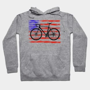 Cyclocross Bicycle American Flag Hoodie